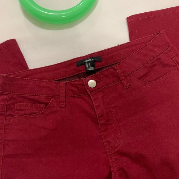 🌀 Forever21 Wine Ankle Pants - Picture 2 of 7